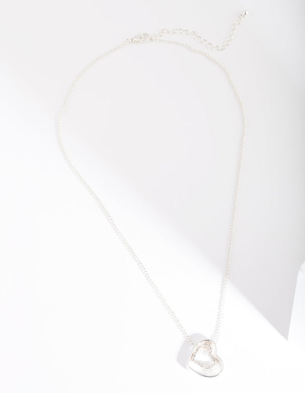 Silver Double Heart Necklace