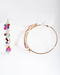 Gold Pastel Gem Hoop Earrings - link has visual effect only