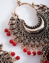 Antique Gold and Bead Tassel Drop Earrings - link has visual effect only