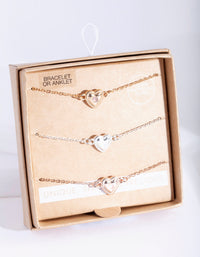 Mixed Metal 3 Pack Semi Precious Heart Bracelet - link has visual effect only