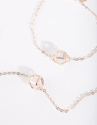 Rose Gold Semi Precious Shaker Bracelet 2 Pack - link has visual effect only