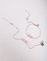 Rose Gold Semi Precious Shaker Bracelet 2 Pack - link has visual effect only