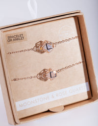 Rose Gold Semi Precious Shaker Bracelet 2 Pack - link has visual effect only