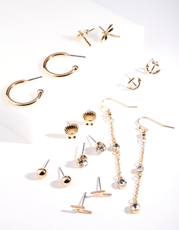 Gold Spring Earring Pack