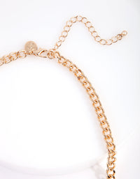 Gold Green Multi Stone V Necklace - link has visual effect only