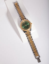 Mixed Metal Classic Watch - link has visual effect only