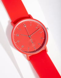Red Silicone Watch - link has visual effect only