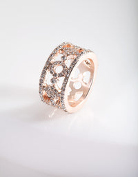 Rose Gold Diamante Patterned Ring - link has visual effect only
