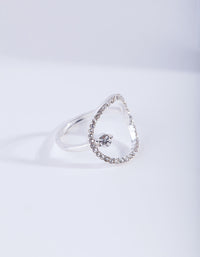 Silver Open Diamante Circle Ring - link has visual effect only