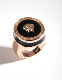 Black Enamel Medusa Ring - link has visual effect only