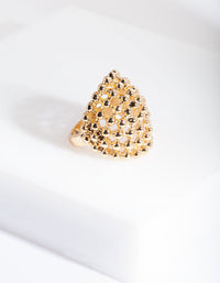 Gold Textured Ball Ring - link has visual effect only