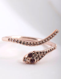 Rose Gold Cubic Zirconia Snake Wrap Ring - link has visual effect only