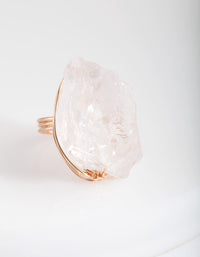 Gold Extra Large Crystal Wire Wrap Ring - link has visual effect only