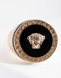 Black Enamel Medusa Ring - link has visual effect only