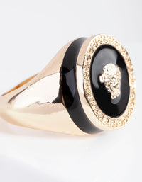 Black Enamel Medusa Ring - link has visual effect only