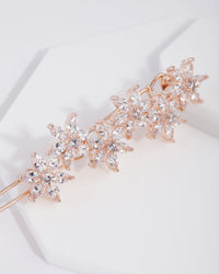 Rose Gold Cubic Zirconia Flower Hair Clip - link has visual effect only