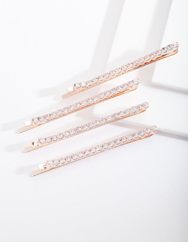 Silver Cubic Zirconia Gem Clip 4 Pack
