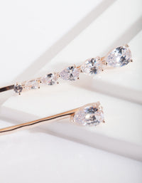 Cubic Zirconia Teardrop Hair Slide 2-Pack - link has visual effect only
