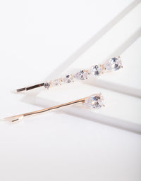Cubic Zirconia Teardrop Hair Slide 2-Pack - link has visual effect only