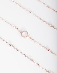 Rose Gold Cubic Zirconia Circle Bracelet and Anklet 4 Pack - link has visual effect only
