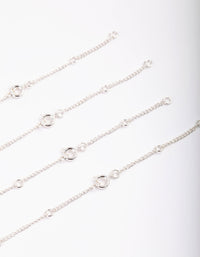 Silver Cubic Zirconia Anklet Bracelet Pack - link has visual effect only