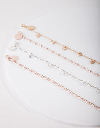 Cubic Zirconia Mixed Metal Bracelet Anklet Pack - link has visual effect only
