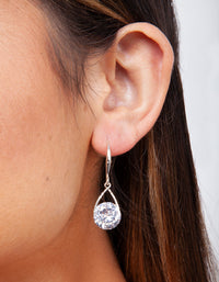Silver Cubic Zirconia Teardrop Earrings - link has visual effect only