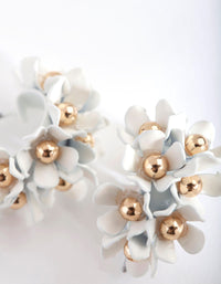 Mini White Flower Cluster Hoop Earrings - link has visual effect only