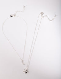 Silver Diamante Moon Phases Necklace Set - link has visual effect only