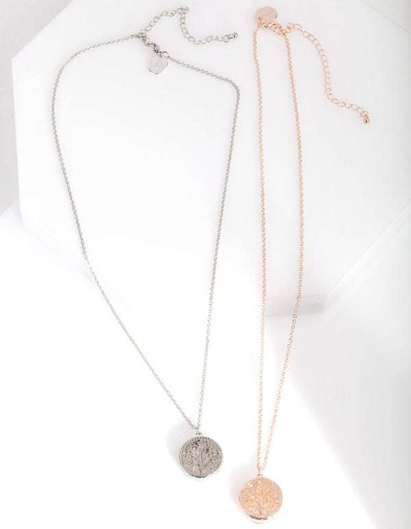 Mixed Metal Shaker Necklace 2 Pack