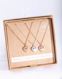 Mixed Metal 3 Pack Semi Precious Heart Necklace - link has visual effect only