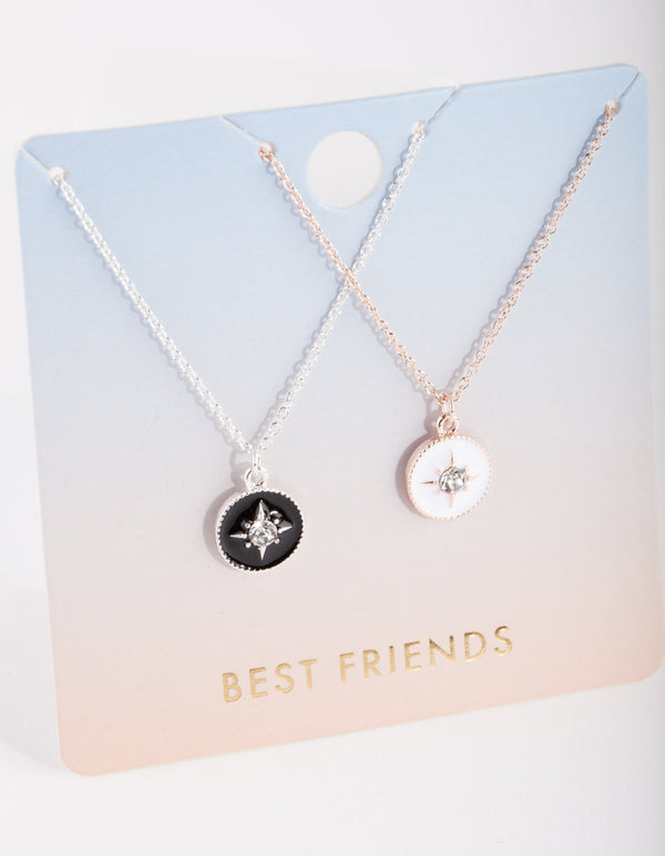 Mixed Metal Noir Blanc Necklace 2 Pack