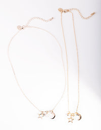 Mixed Metal Star Semi Precious Necklace 2 Pack - link has visual effect only