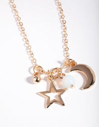 Mixed Metal Star Semi Precious Necklace 2 Pack - link has visual effect only