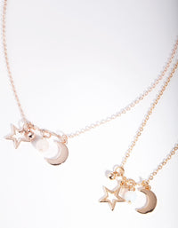 Mixed Metal Star Semi Precious Necklace 2 Pack - link has visual effect only