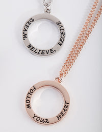 Mixed Metal Affirmation Necklace 2 Pack - link has visual effect only