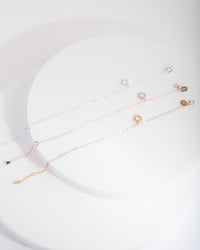 Mixed Metal Sun Bracelet Anklet Pack - link has visual effect only