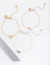 Mixed Metal Mini Hearts Bracelet - link has visual effect only