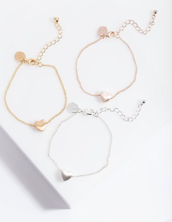 Mixed Metal Mini Hearts Bracelet
