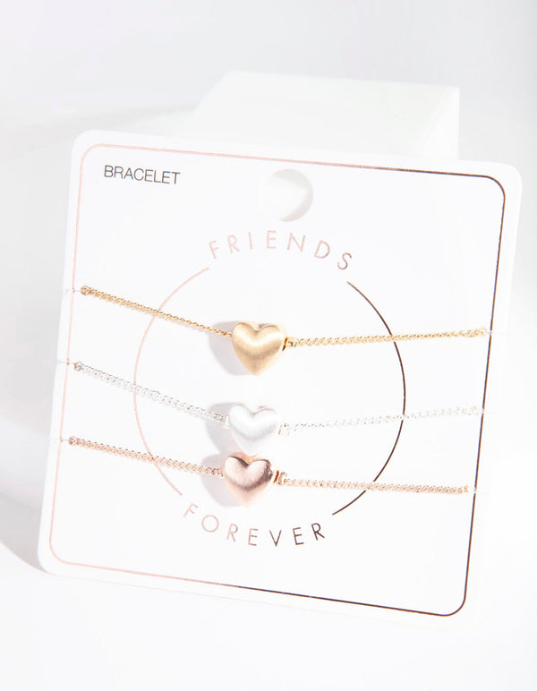 Mixed Metal Mini Hearts Bracelet
