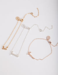 Mixed Metal Best Friends Bracelet Anklet 3 Pack - link has visual effect only