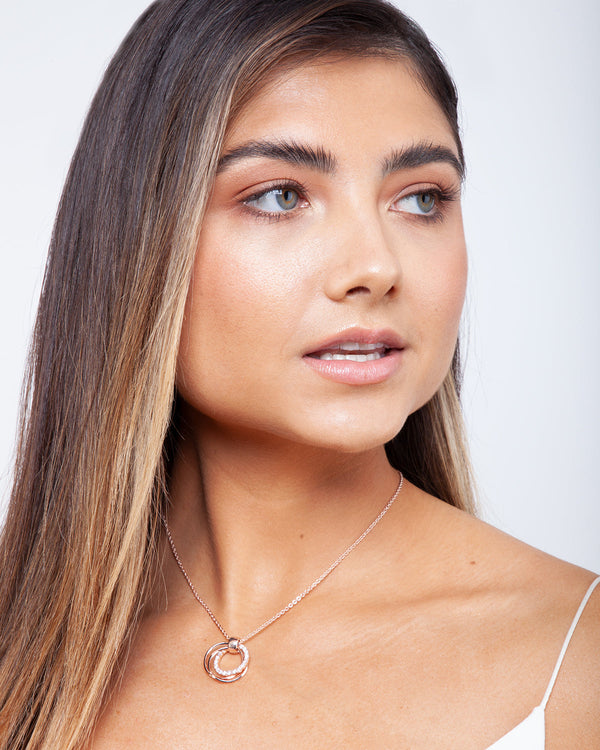 Rose Gold Cubic Zirconia Ring Necklace