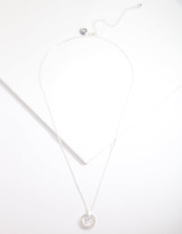 Zilveren open cirkel ketting met kubieke zirkonia - link has visual effect only