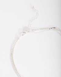 Silver Layered Cubic Zirconia Necklace - link has visual effect only