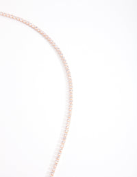 Cubic Zirconia Rose Gold Lariat Necklace - link has visual effect only