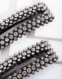 Diamante Rectangle Snap Hair Clip 2-Pack - link has visual effect only