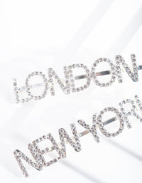 Diamante London New York Hair Pin 2-Pack - link has visual effect only