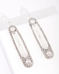 Diamante Safety Pin Hair Clip 2-Pack - link has visual effect only