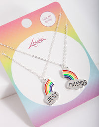 Kids Silver Rainbow Best Friends Necklace Pack - link has visual effect only