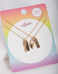 Kids Gold Lock and Key BF Necklace Set - link has visual effect only